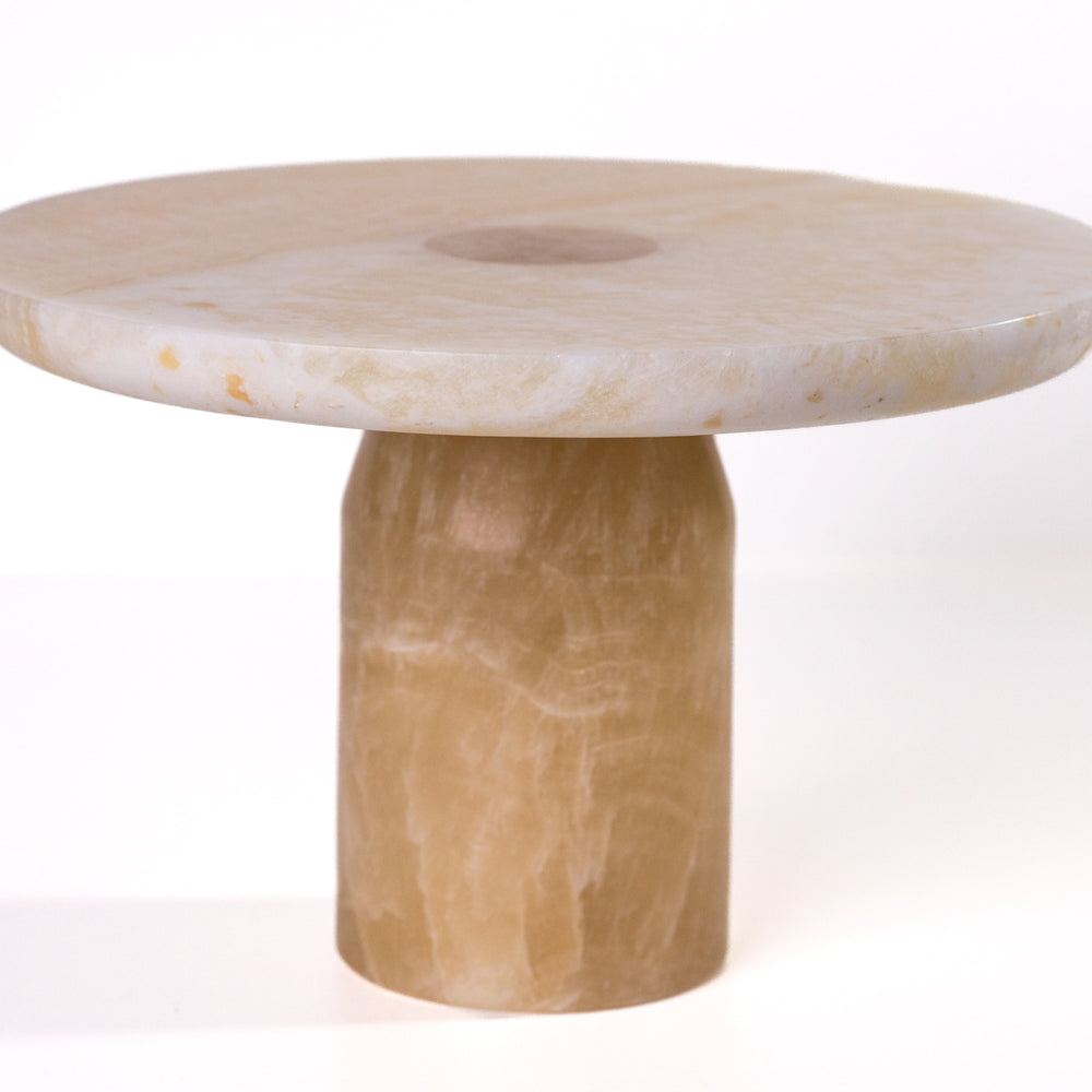 Yellow Onyx Marble Cakestand