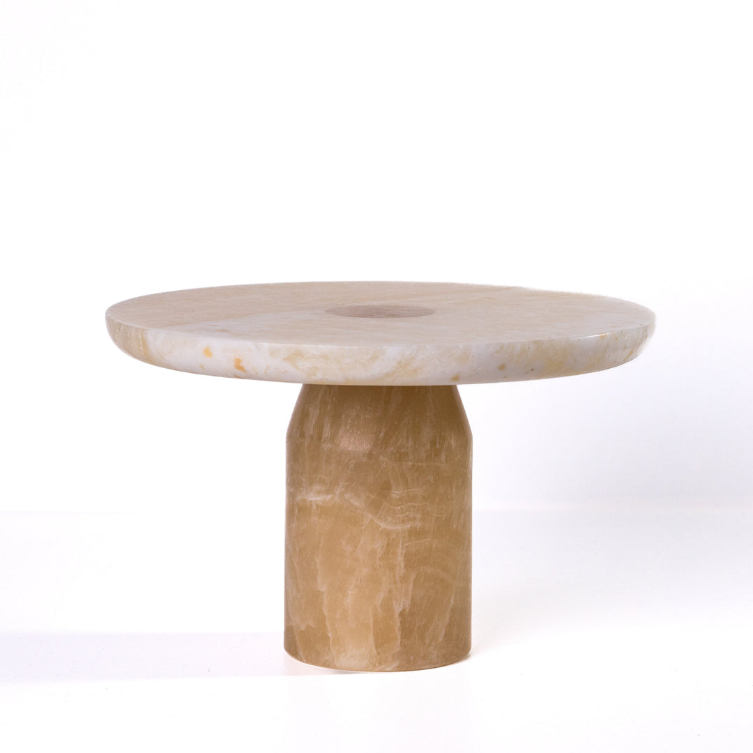 TOV Furniture Yellow Onyx Marble Cakestand