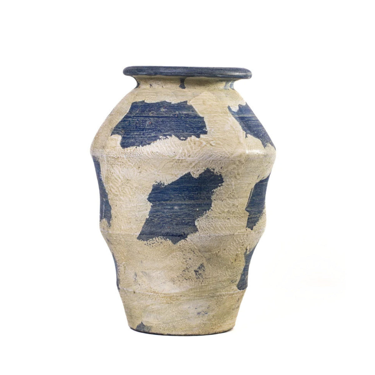 Visha Cream and Blue Terracotta Vase