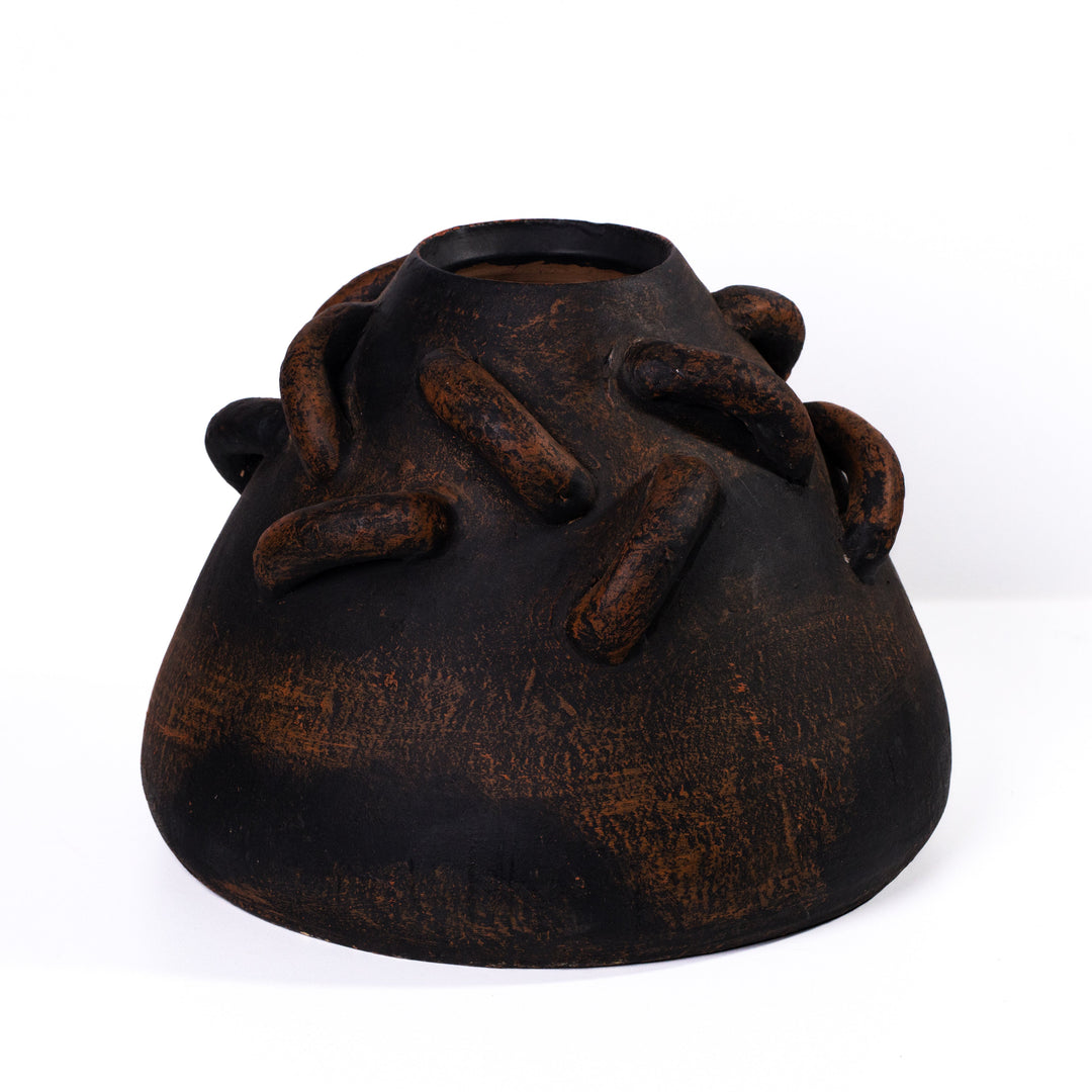 Visha Roped Dark Terracotta Decorative Vase