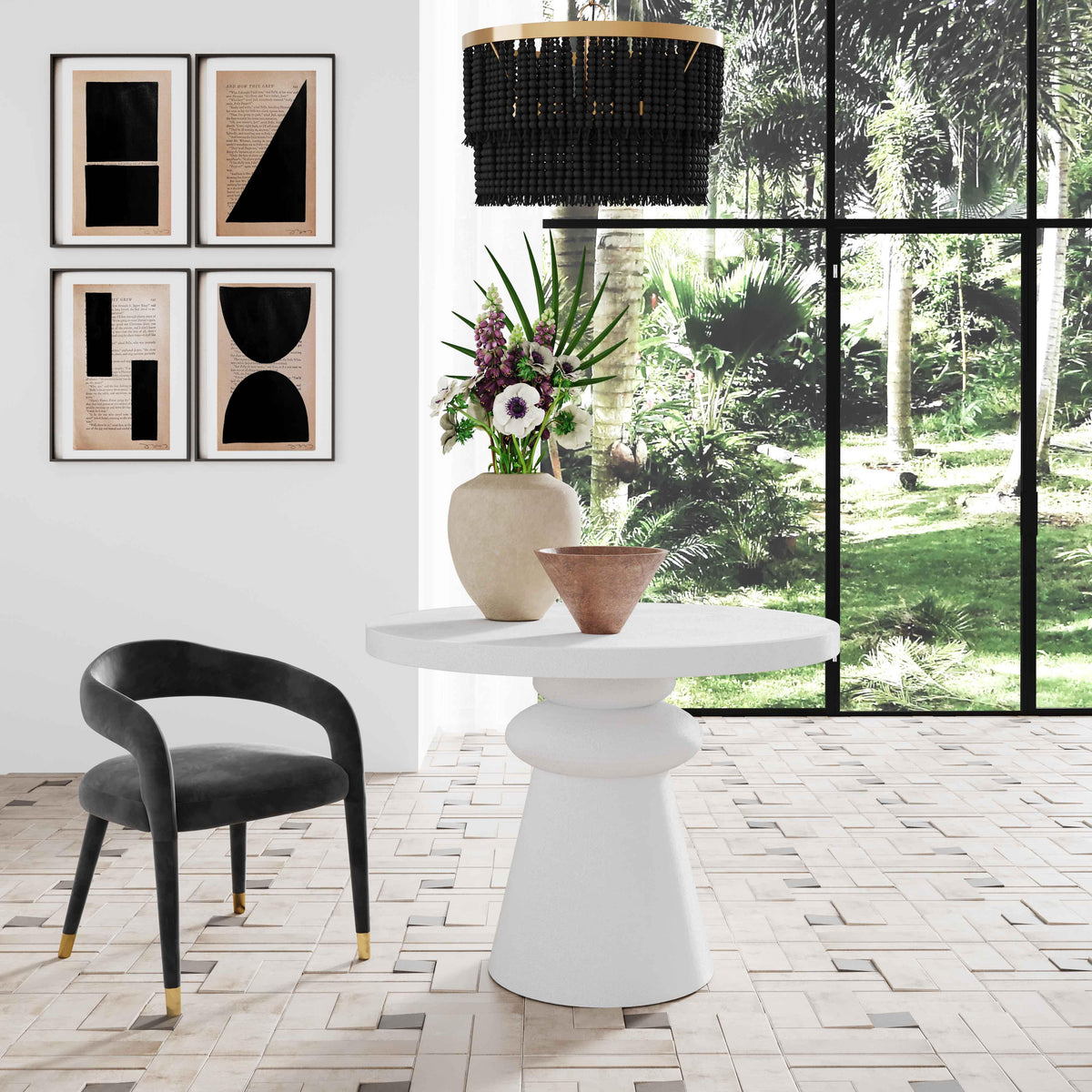 Lupita 42" White Round Dinette Table