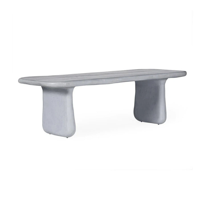 Athen 95" Grey Faux Stone Indoor / Outdoor Rectangular Dining Table