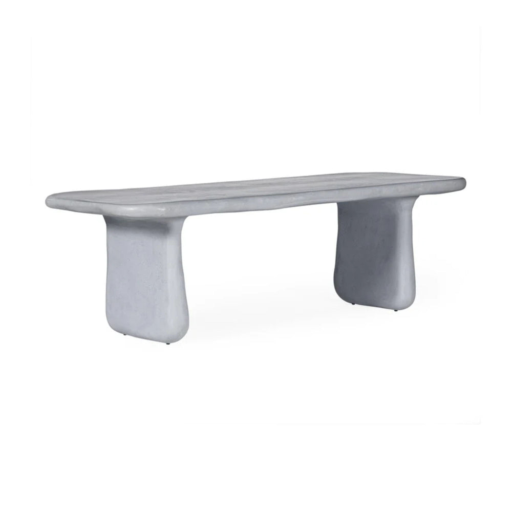 Athen 95" Grey Faux Stone Indoor / Outdoor Rectangular Dining Table