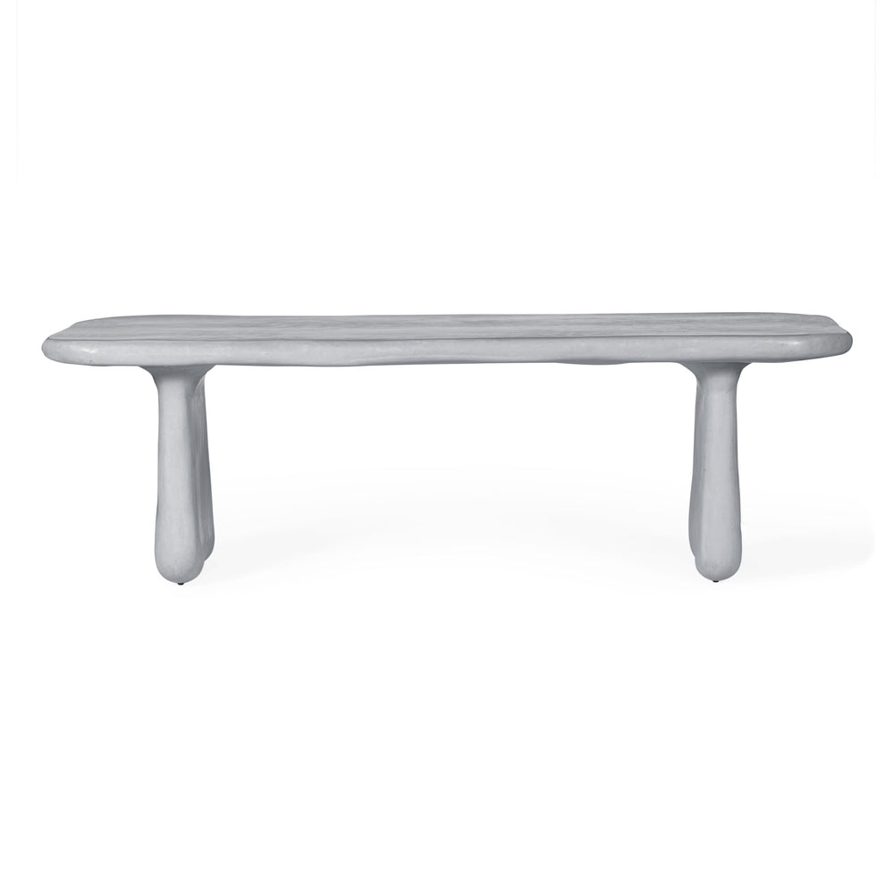 Athen 95" Grey Faux Stone Indoor / Outdoor Rectangular Dining Table