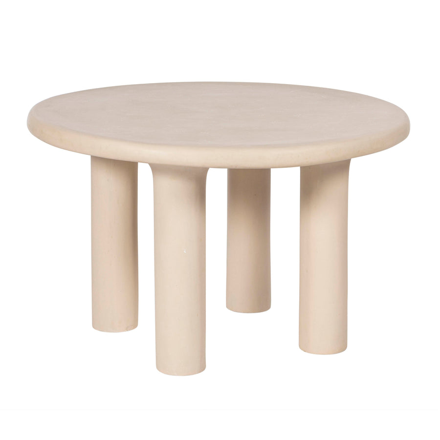 TOV Furniture Barbara 47" Cream Textured Indoor / Outdoor Round Dining Table