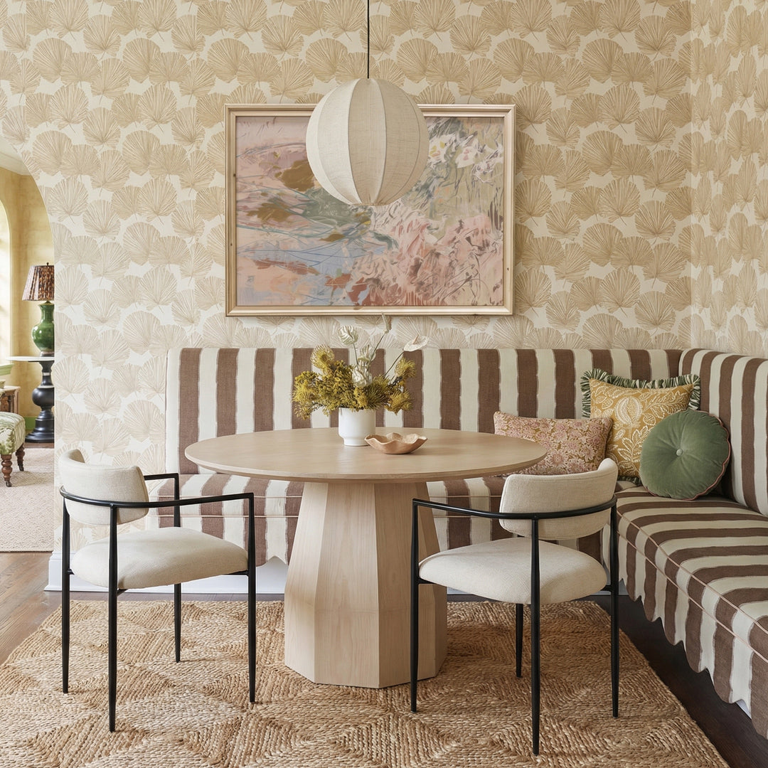 Forte Cream Linen Forged Iron Dining Chair