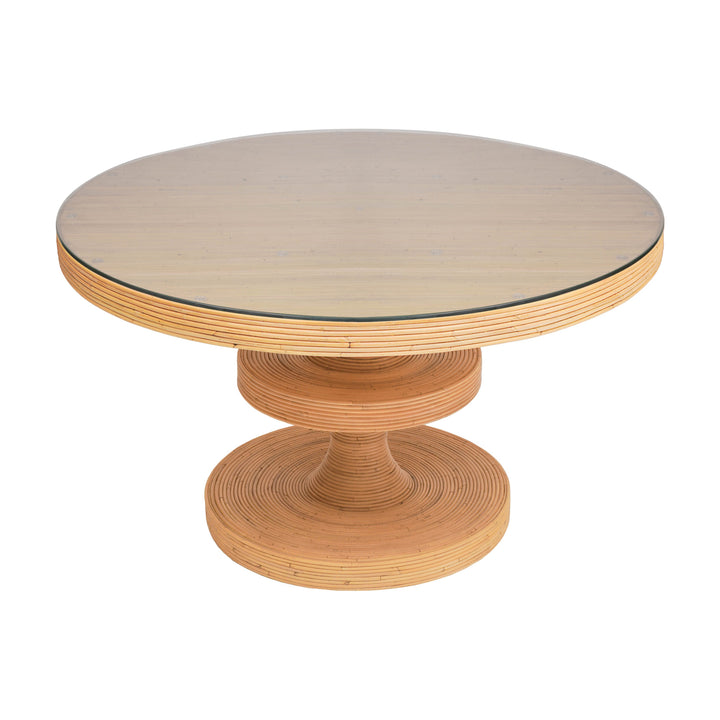 Apollonia 51" Natural Rattan Round Dining Table