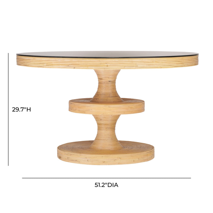 Apollonia 51" Natural Rattan Round Dining Table