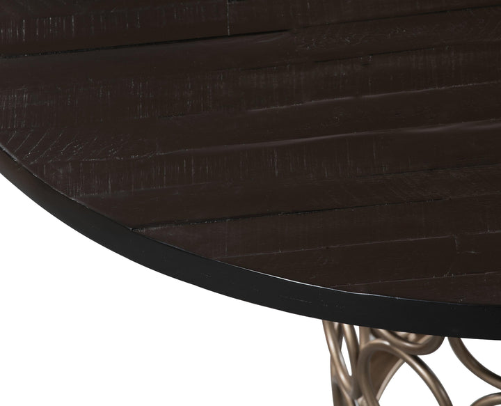 Valentina 57" Black Acacia Round Dining Table