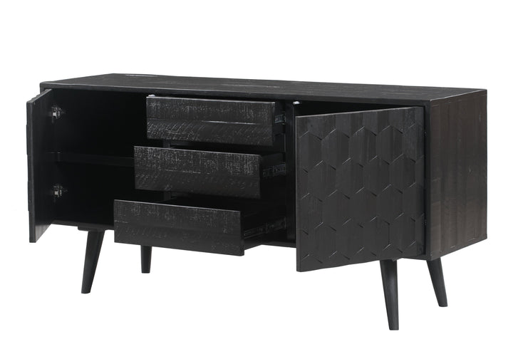 Valentina 59" Black Acacia Buffet