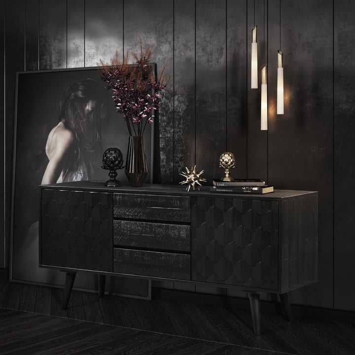Valentina 59" Black Acacia Buffet