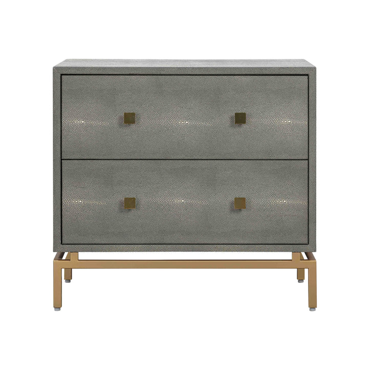 Pesce 25" Faux Shagreen 2-Drawer Nightstand