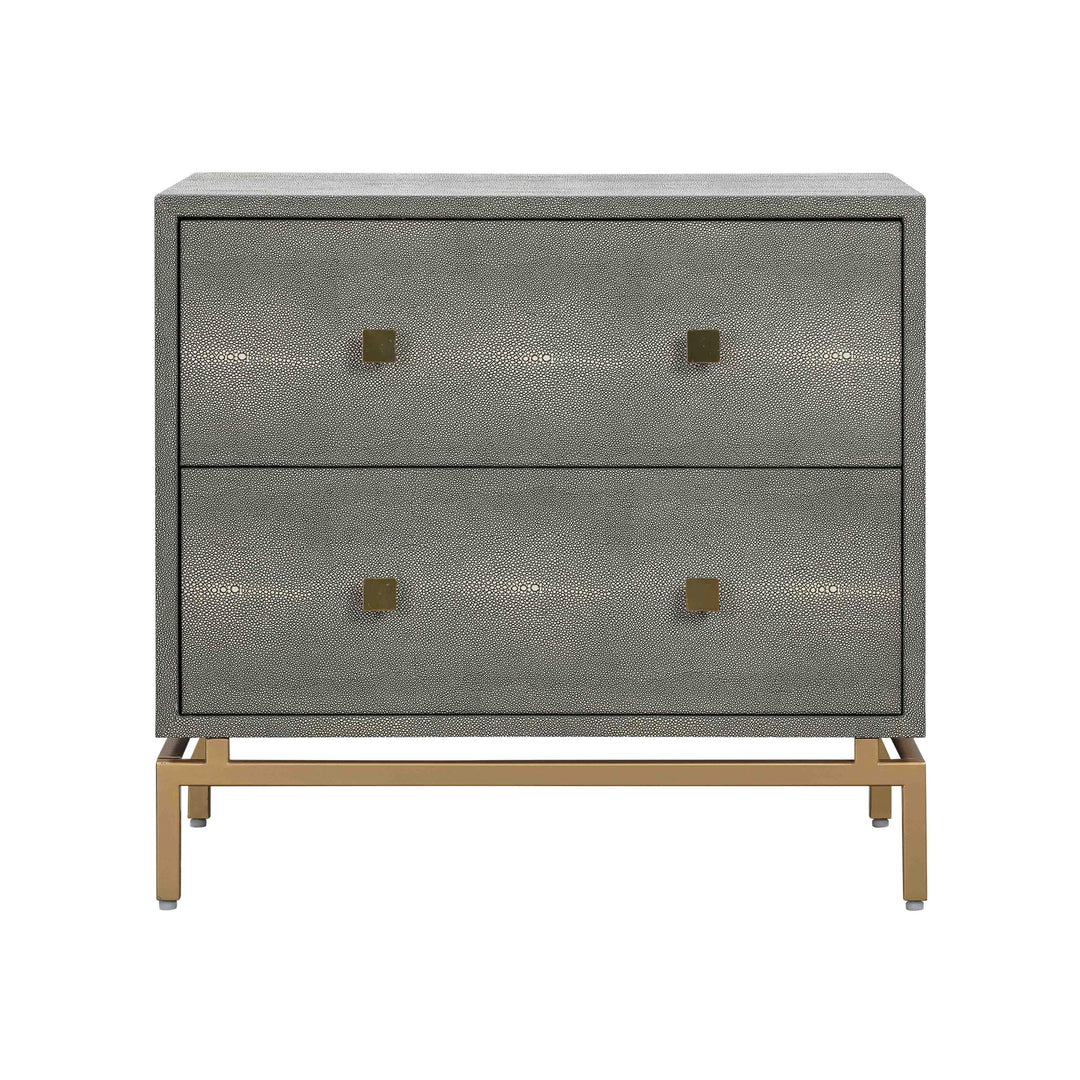 Pesce 25" Faux Shagreen 2-Drawer Nightstand