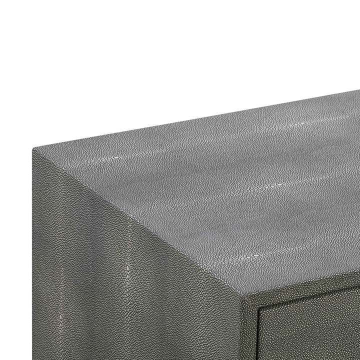 Pesce 25" Grey Faux Shagreen 2-Drawer Nightstand