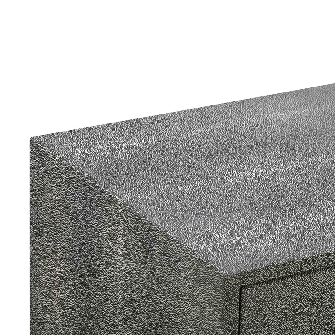 Pesce 25" Grey Faux Shagreen 2-Drawer Nightstand