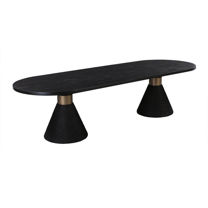 Rishi 120" Black Rope Oval Dining Table