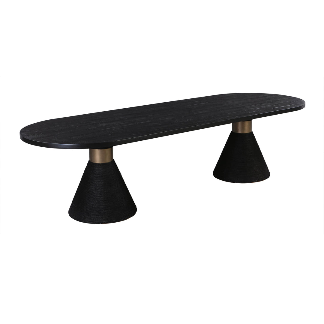 Rishi 120" Black Rope Oval Dining Table