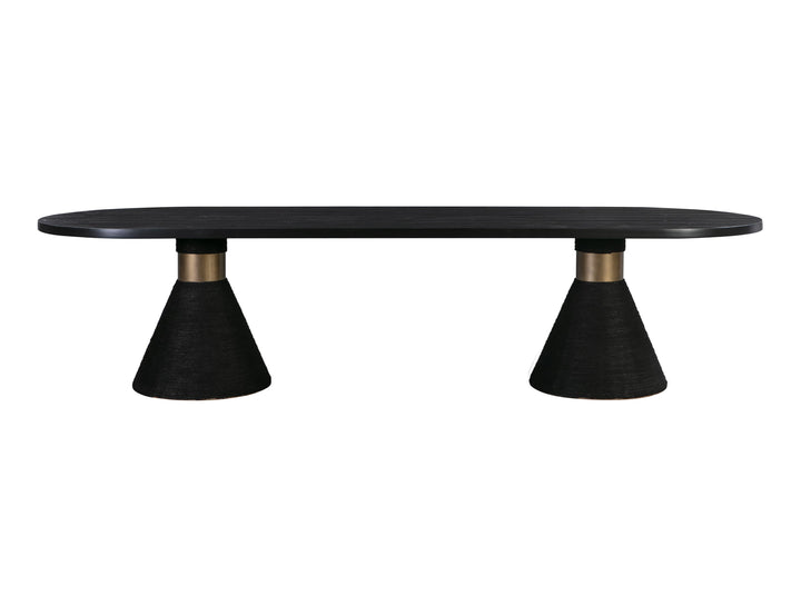 Rishi 120" Black Rope Oval Dining Table