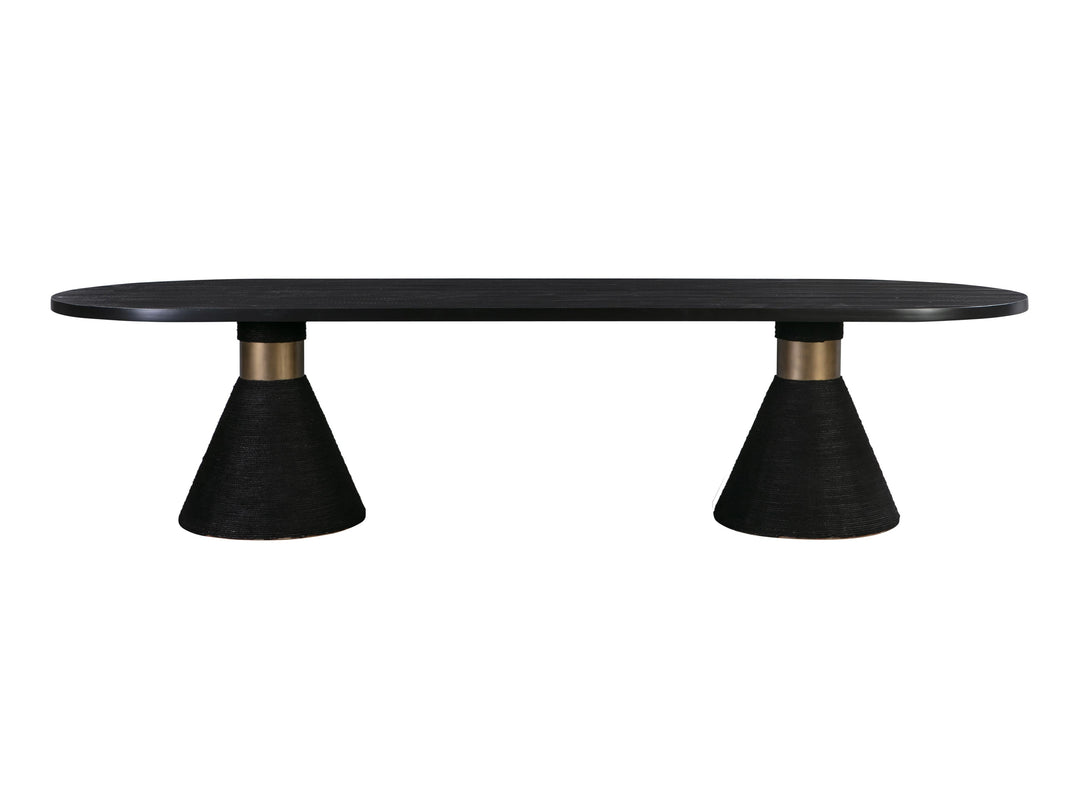 Rishi 120" Black Rope Oval Dining Table