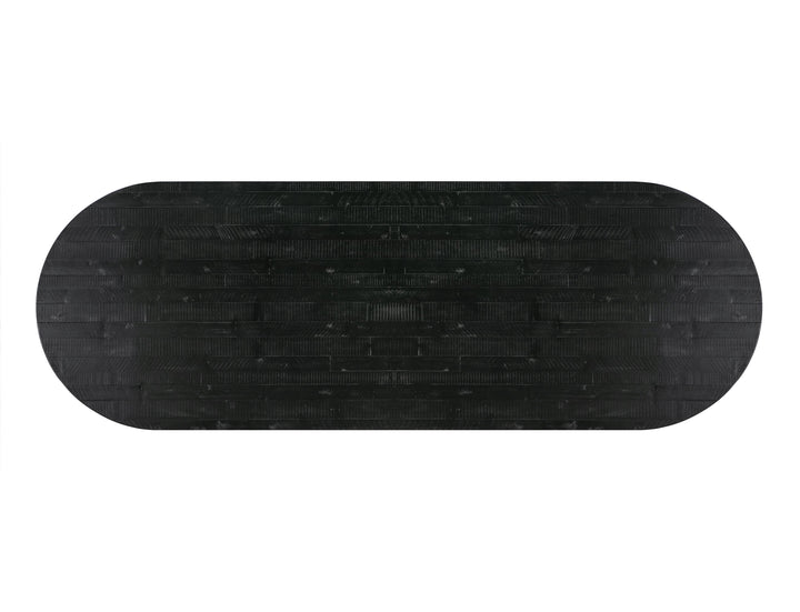 Rishi 120" Black Rope Oval Dining Table