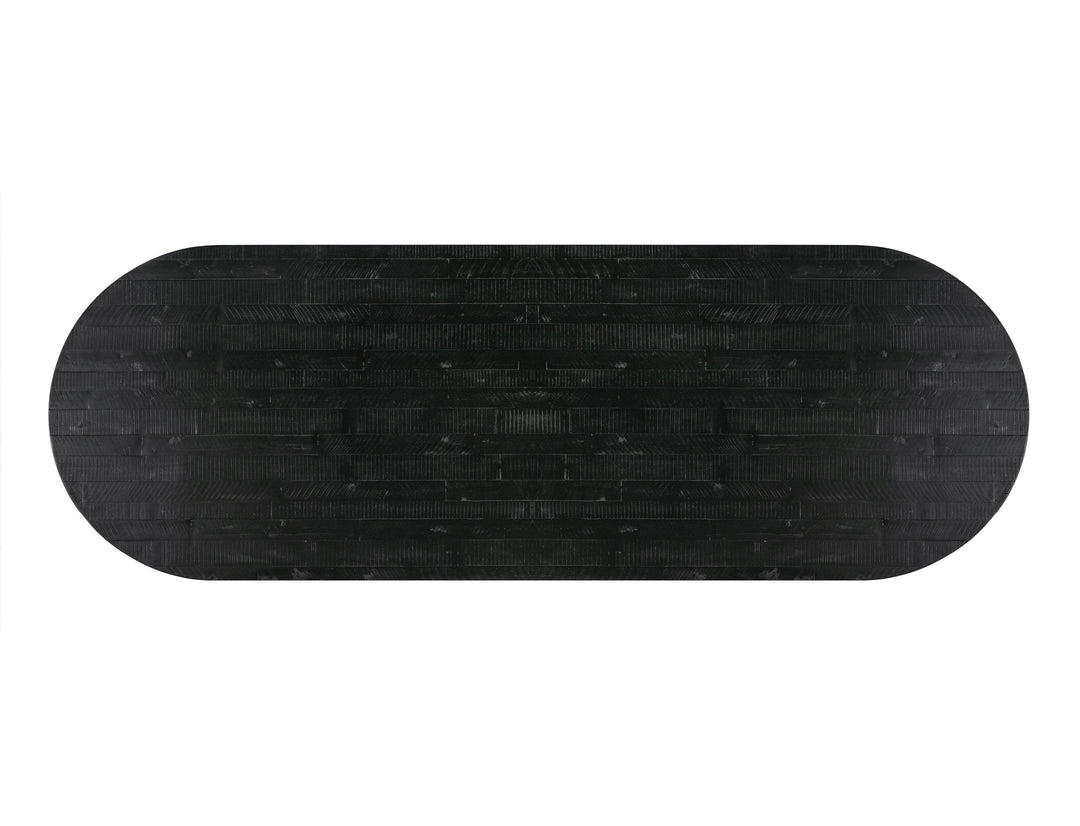 Rishi 120" Black Rope Oval Dining Table
