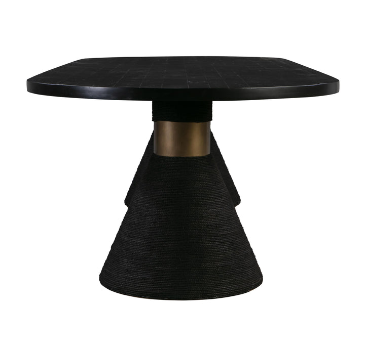 Rishi 120" Black Rope Oval Dining Table