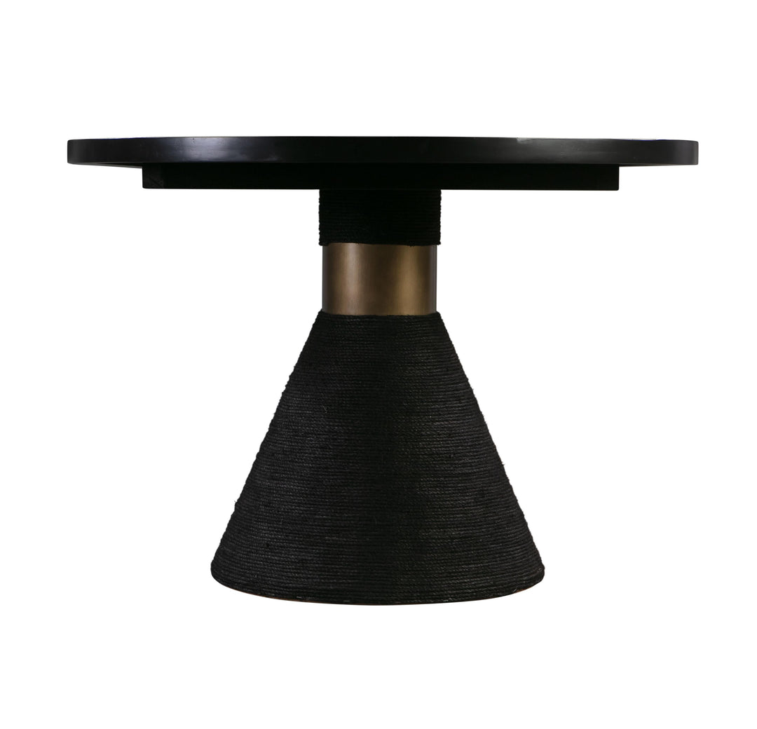 Rishi 120" Black Rope Oval Dining Table