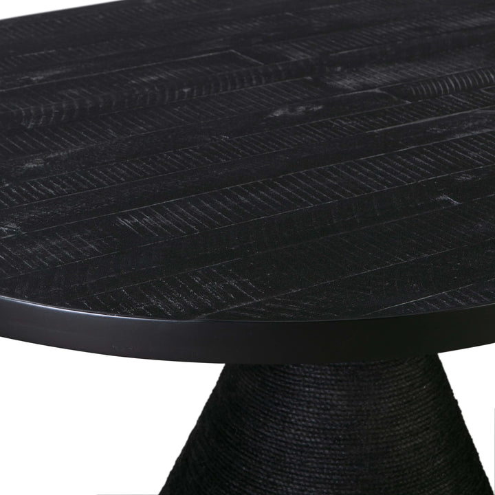 Rishi 120" Black Rope Oval Dining Table