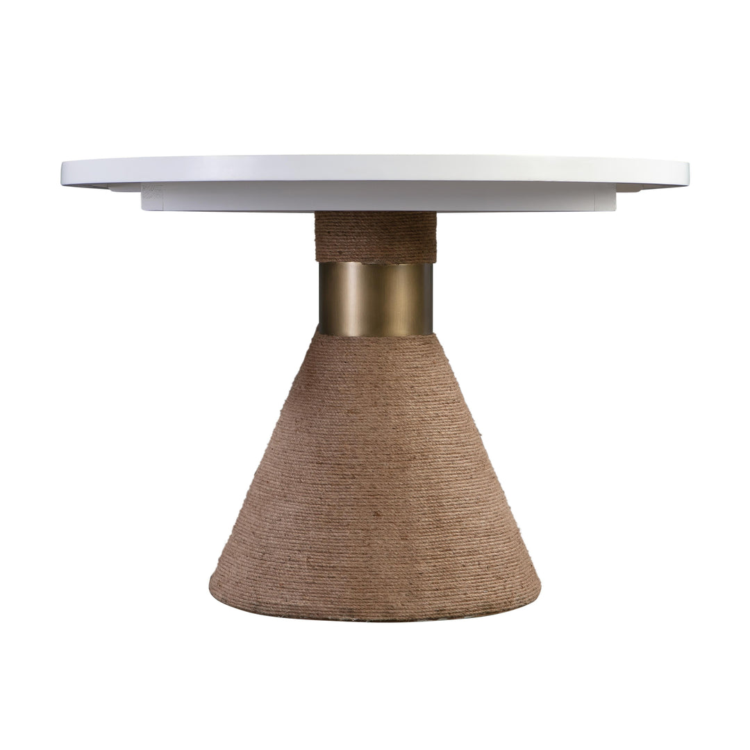 Rishi 120" White Rope Oval Dining Table