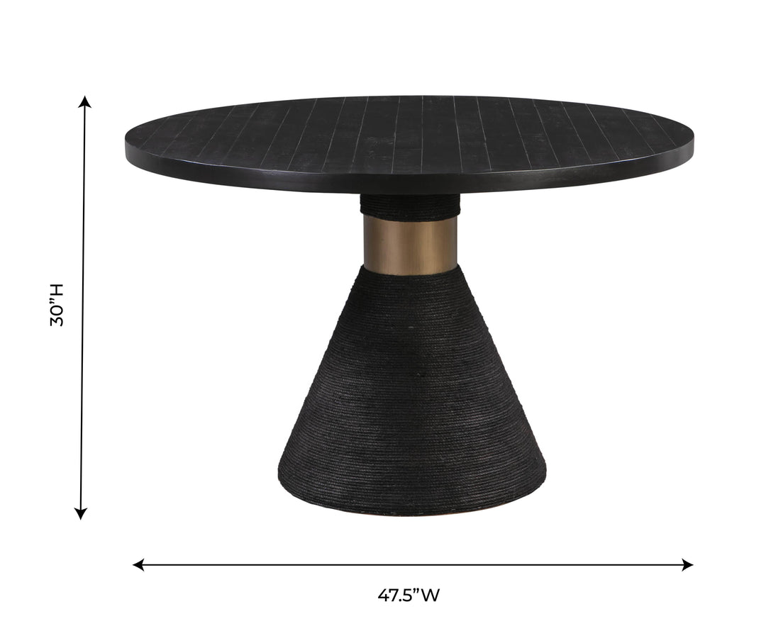 Rishi 48" Black Rope Round Dining Table