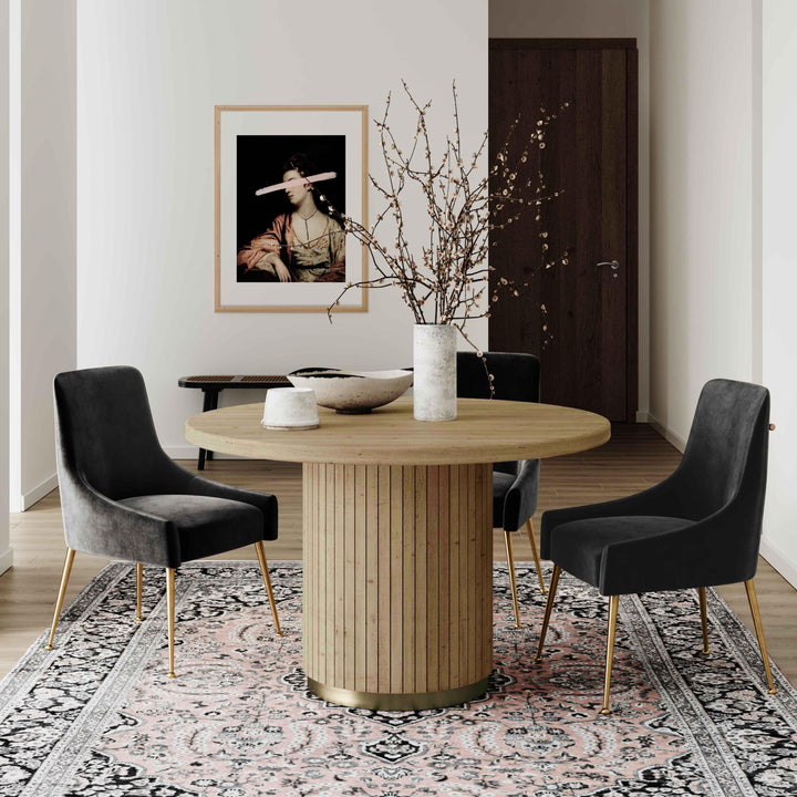 Chelsea 47" Natural Oak Wood Round Dining Table