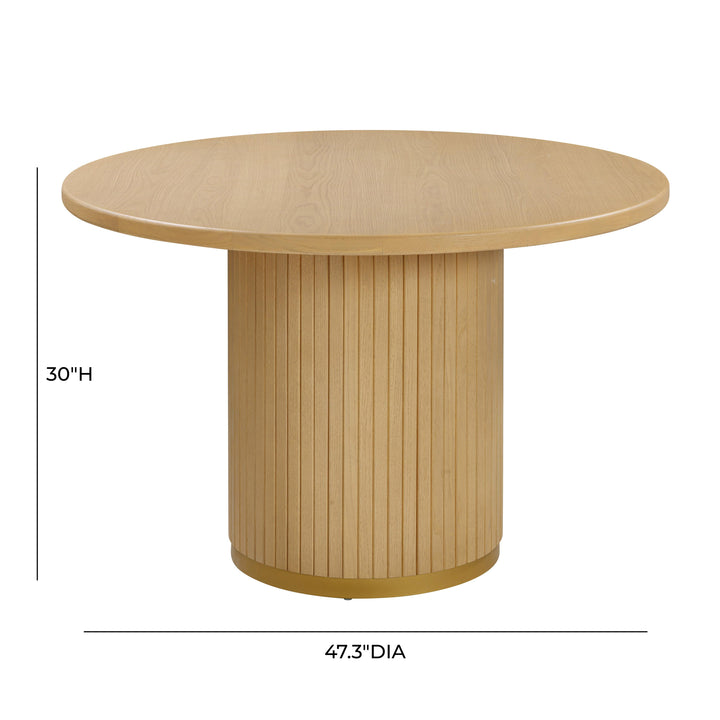 Chelsea 47" Natural Oak Wood Round Dining Table