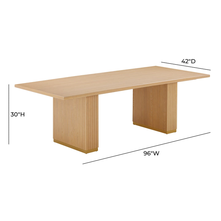 Chelsea 96" Natural Oak Wood Rectangular Dining Table