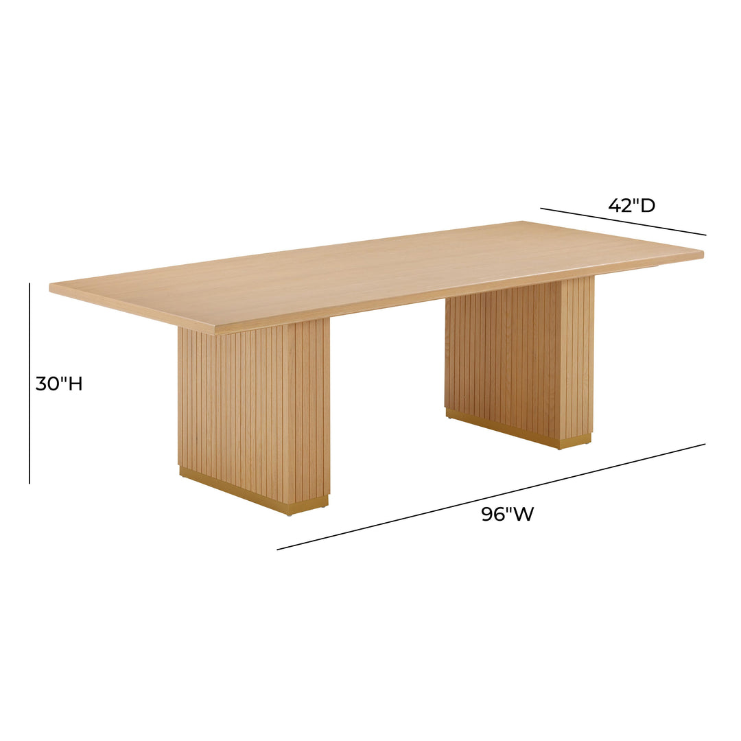 Chelsea 96" Natural Oak Wood Rectangular Dining Table