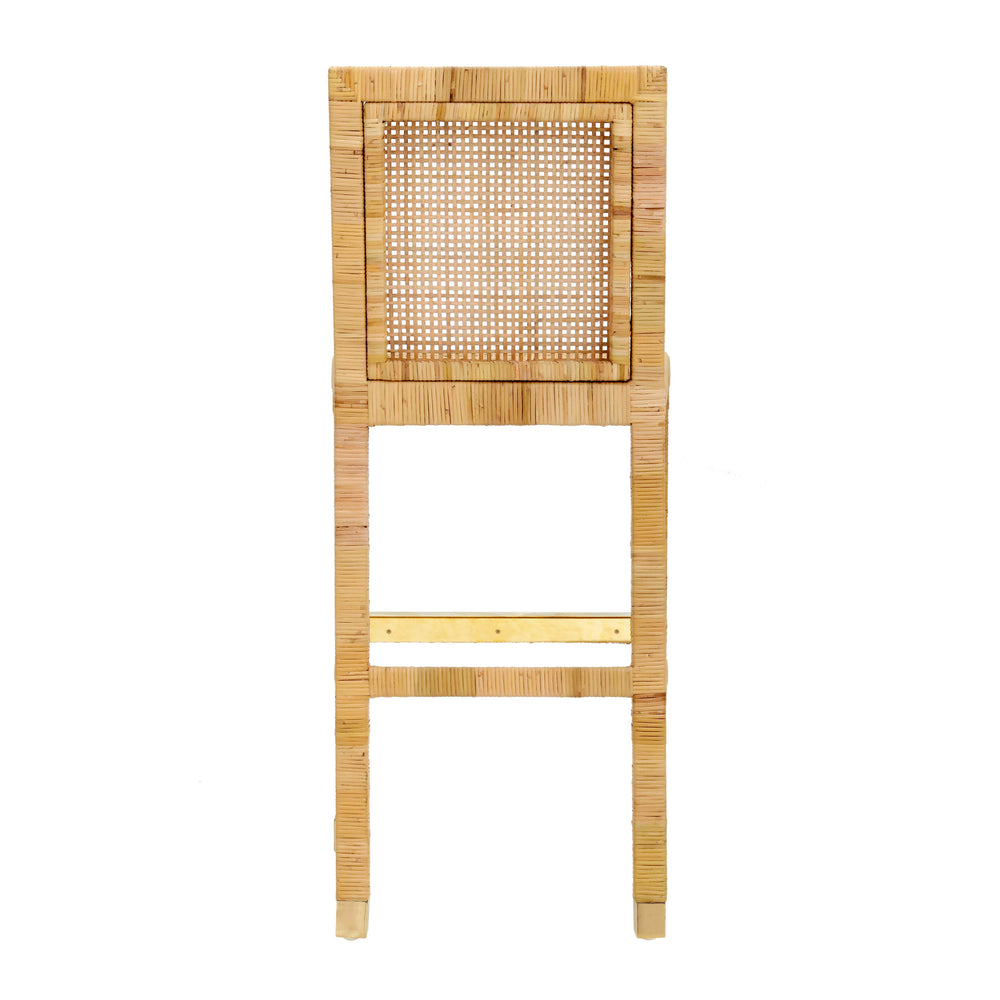 Amara Woven Rattan Performance Fabric Stool
