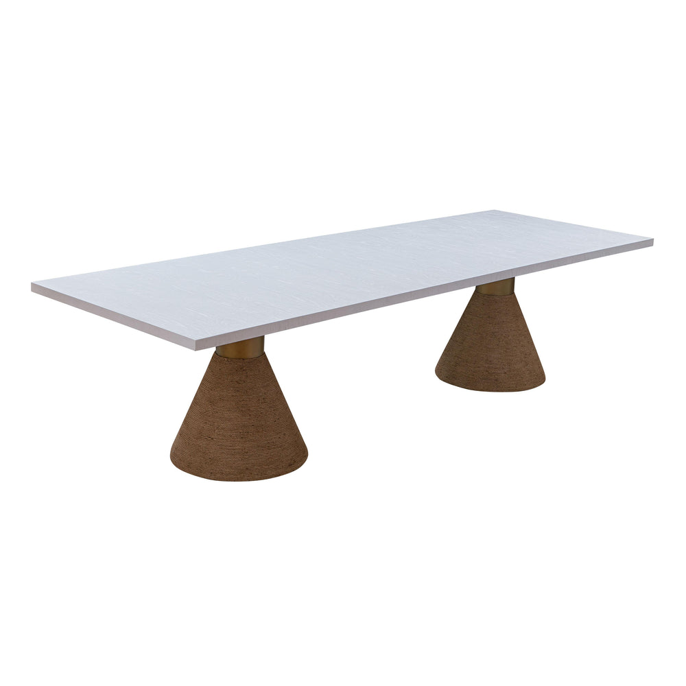 Rishi 120" Natural &amp; White Rope Rectangular Dining Table