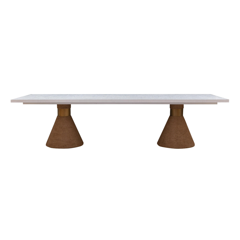 Rishi 120" Natural &amp; White Rope Rectangular Dining Table