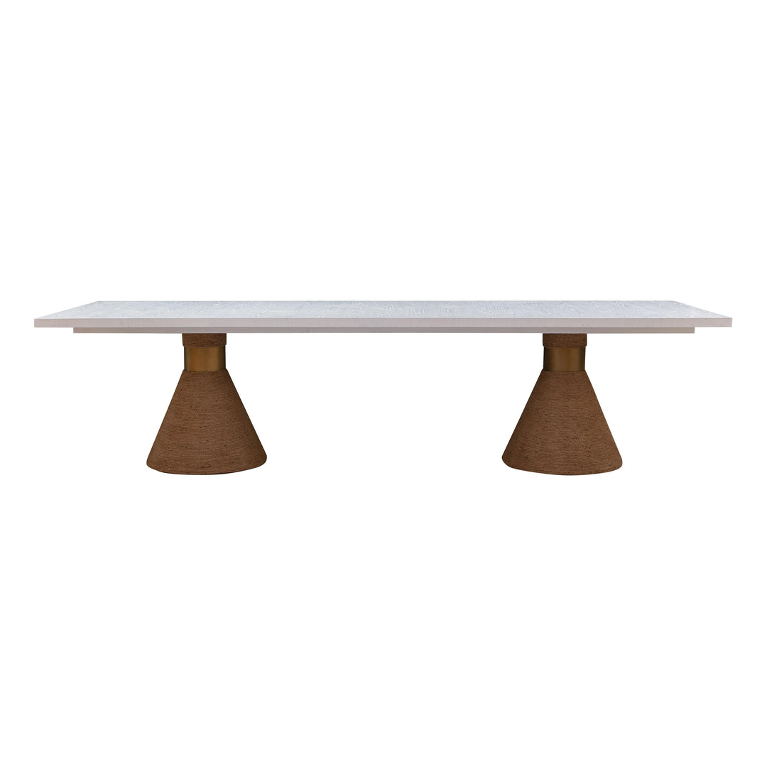Rishi 120" Natural &amp; White Rope Rectangular Dining Table
