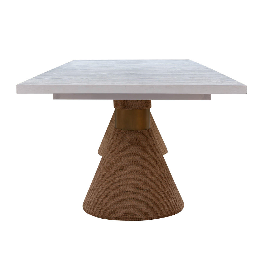Rishi 120" Natural &amp; White Rope Rectangular Dining Table
