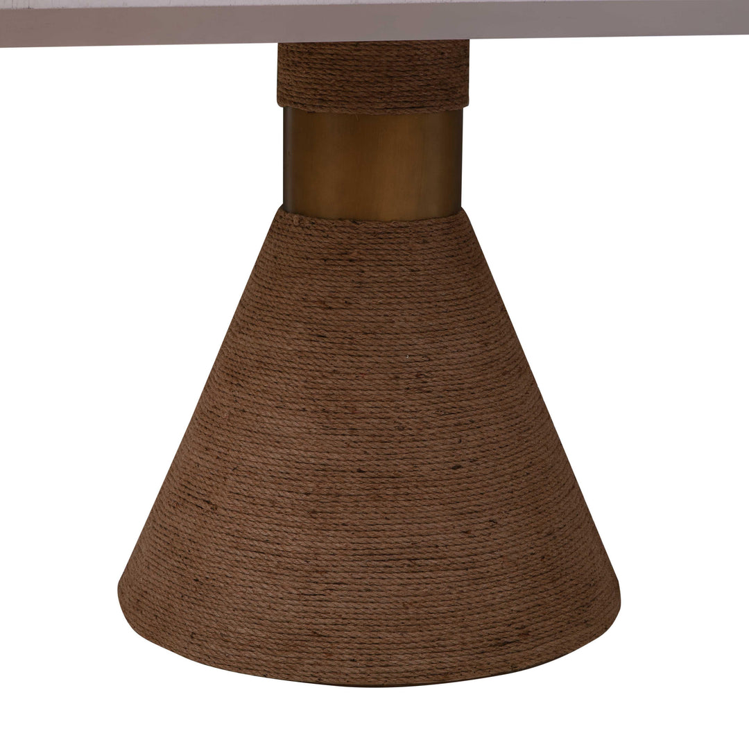 Rishi 120" Natural &amp; White Rope Rectangular Dining Table