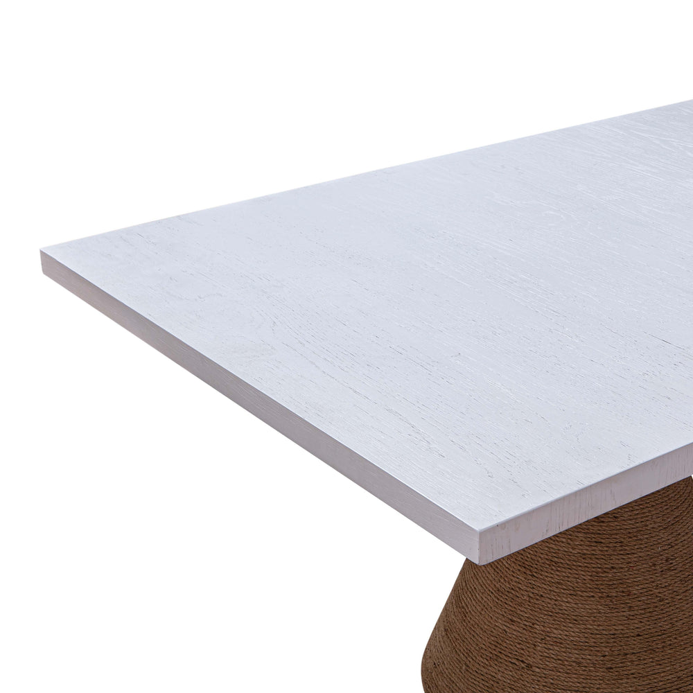 Rishi 120" Natural &amp; White Rope Rectangular Dining Table