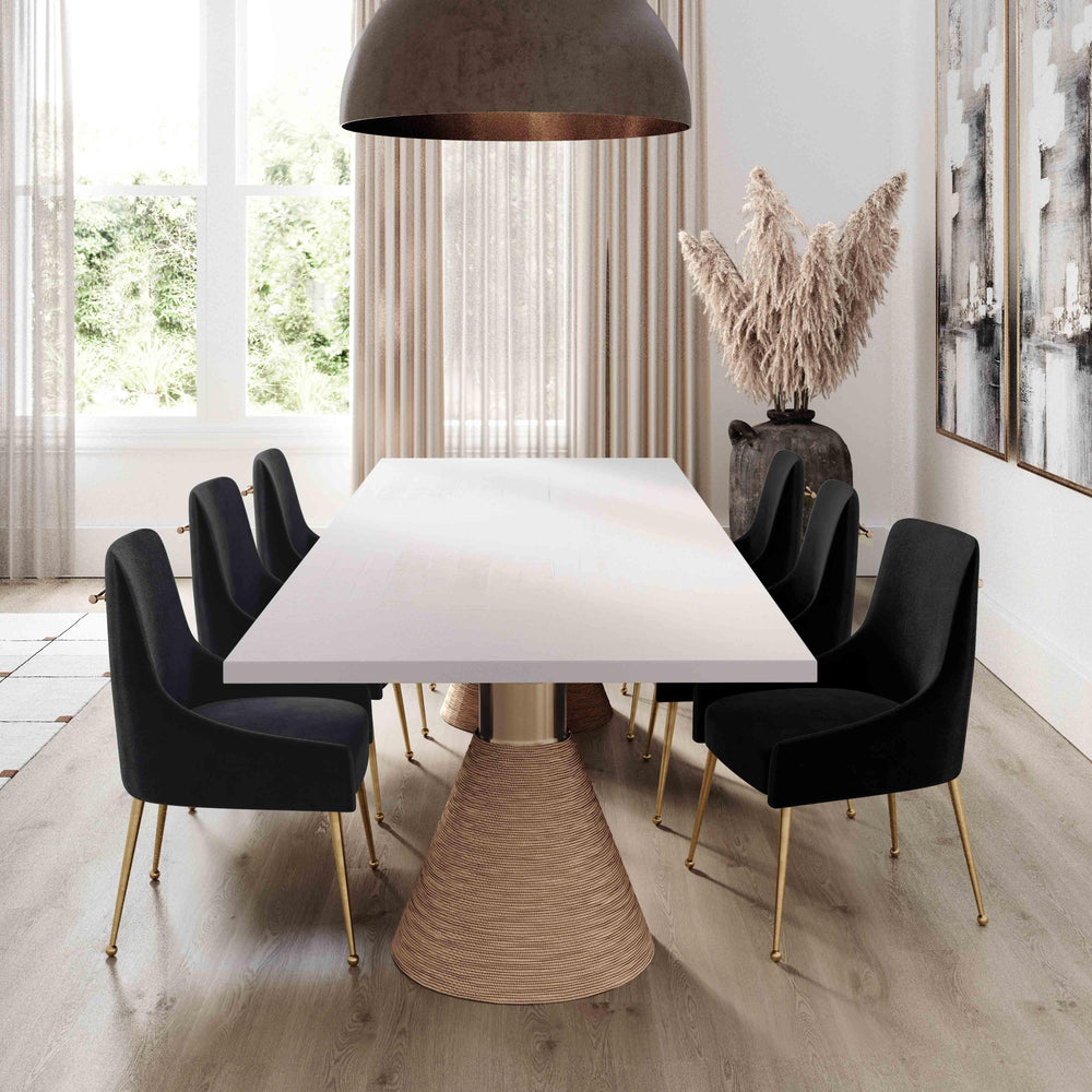 Rishi 120" Natural &amp; White Rope Rectangular Dining Table