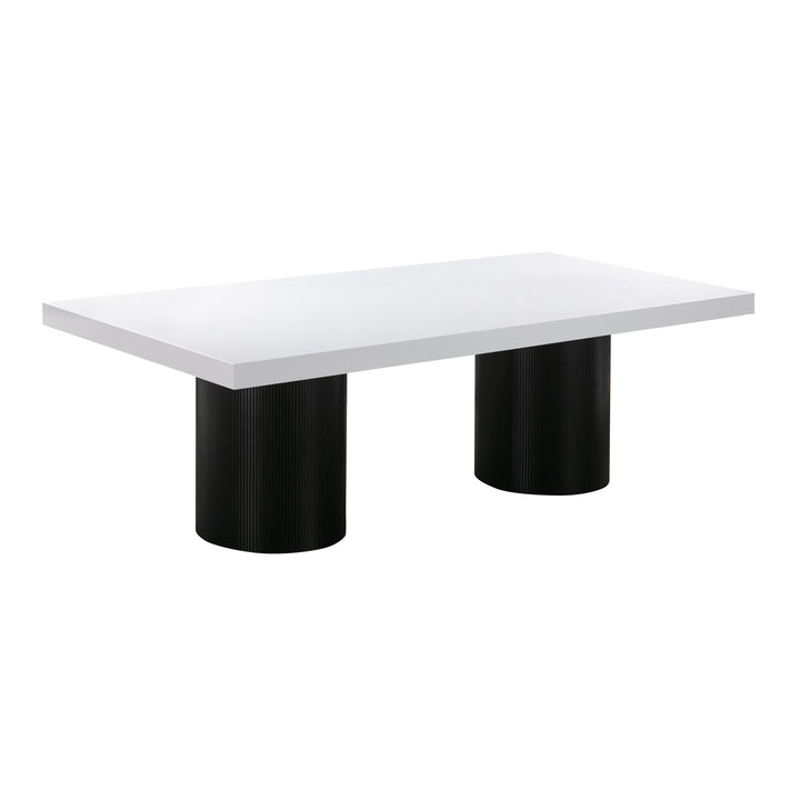 TOV Furniture Nova 95" White Lacquer Rectangular Dining Table