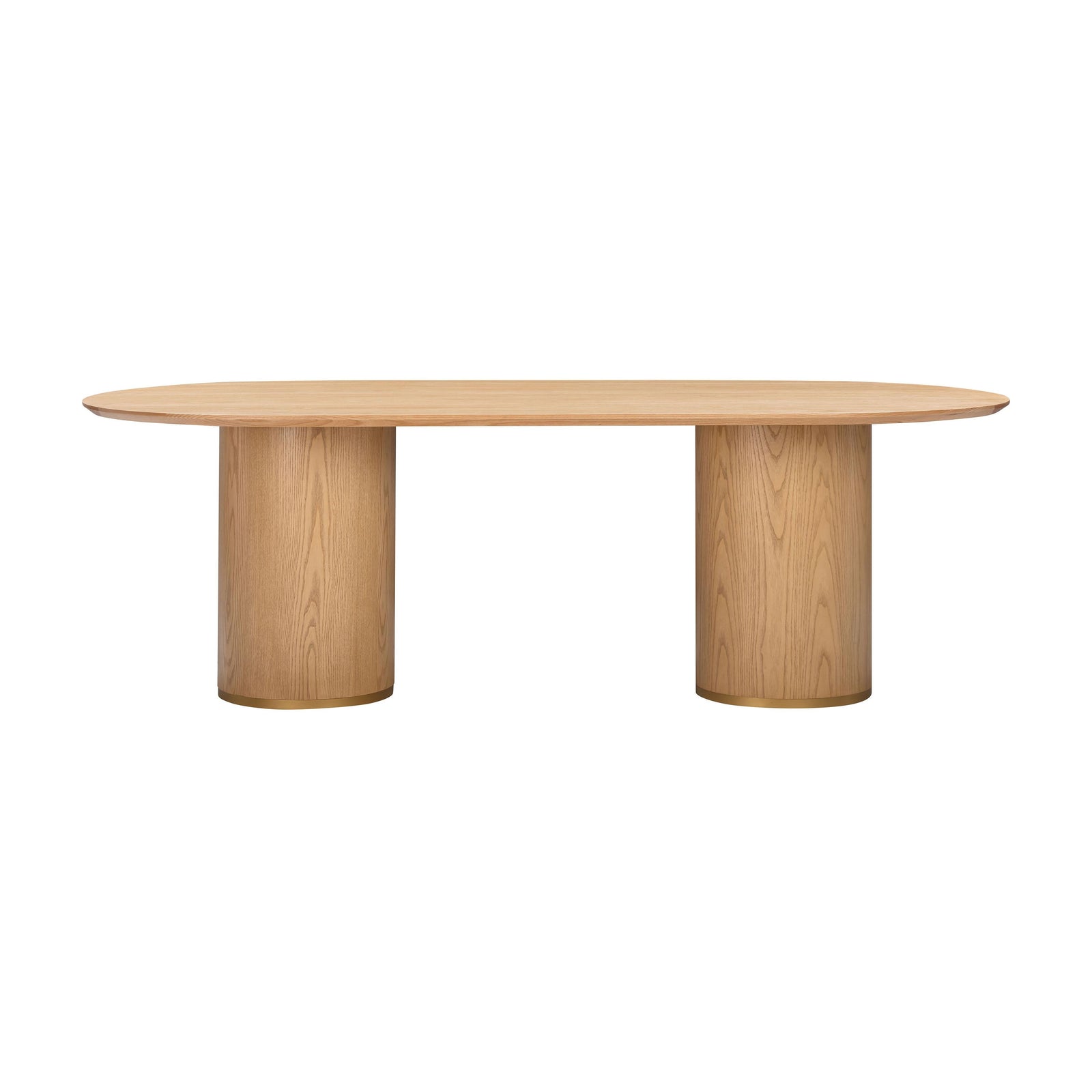 Brandy 95" Natural Ash Wood Oval Dining Table