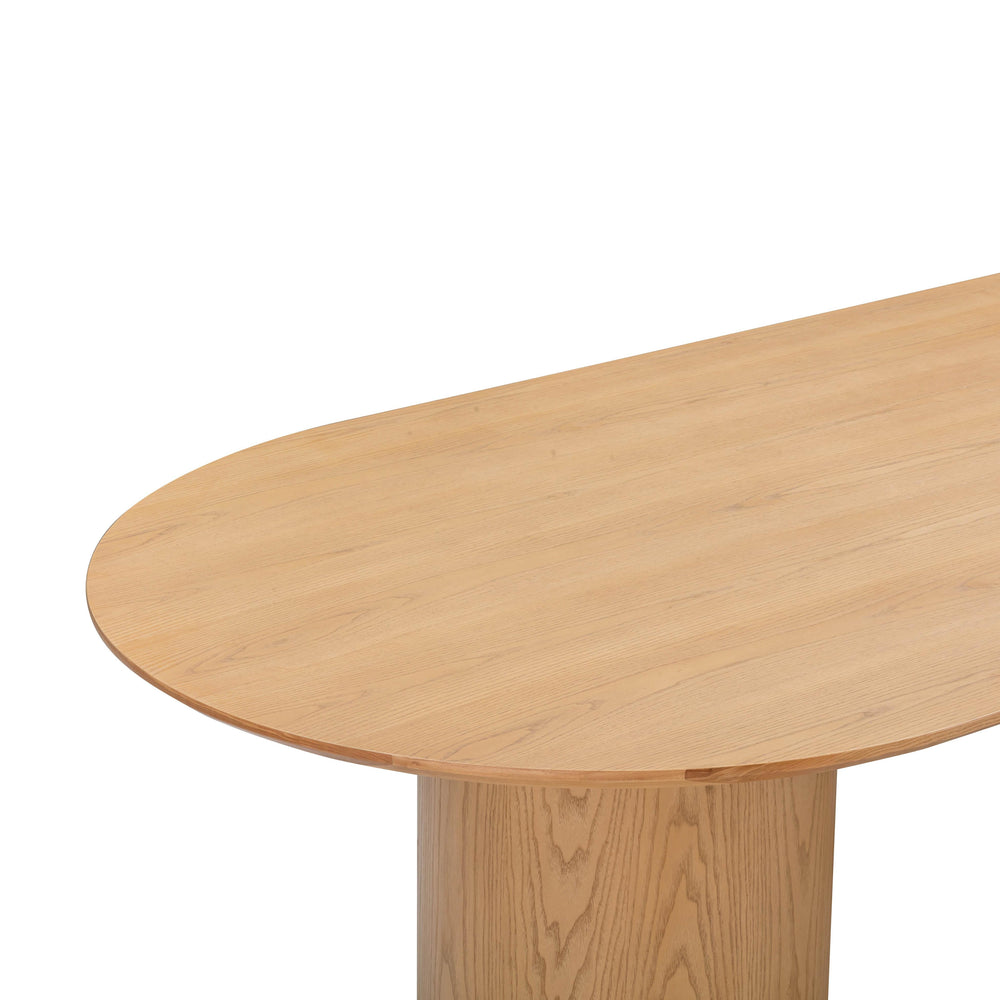 Brandy 95" Natural Ash Wood Oval Dining Table