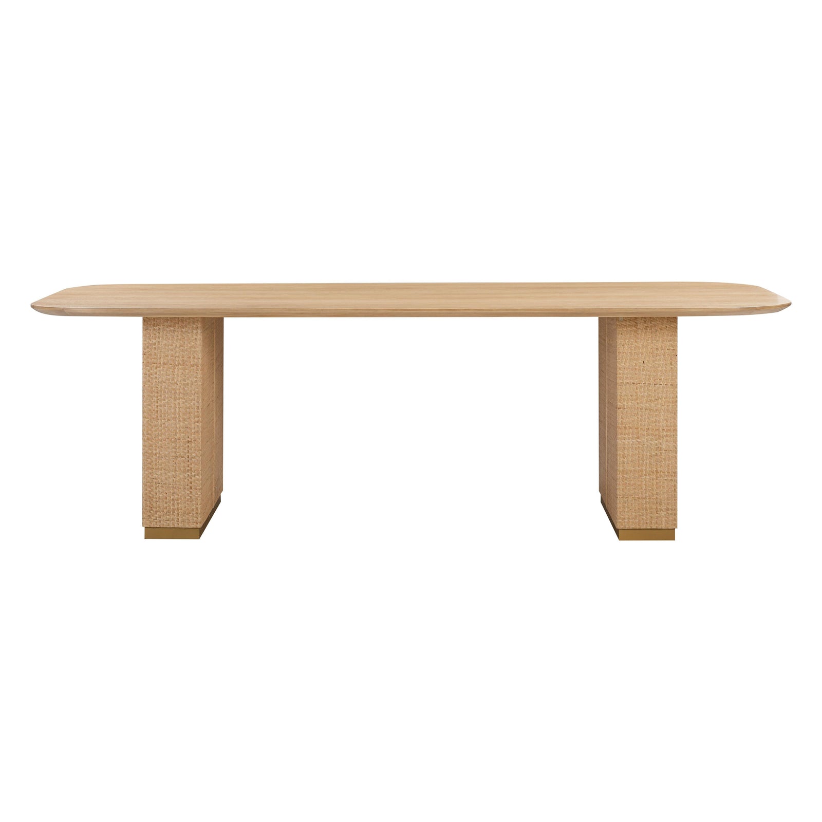 Akiba 96" Natural Ash &amp; Rattan Rectangular Dining Table