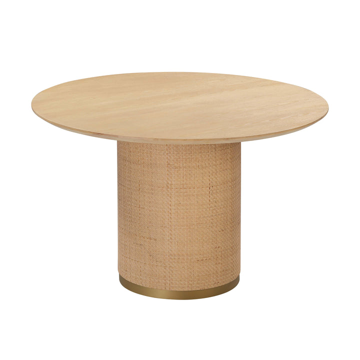 Akiba 47" Natural Ash &amp;amp; Rattan Round Dining Table