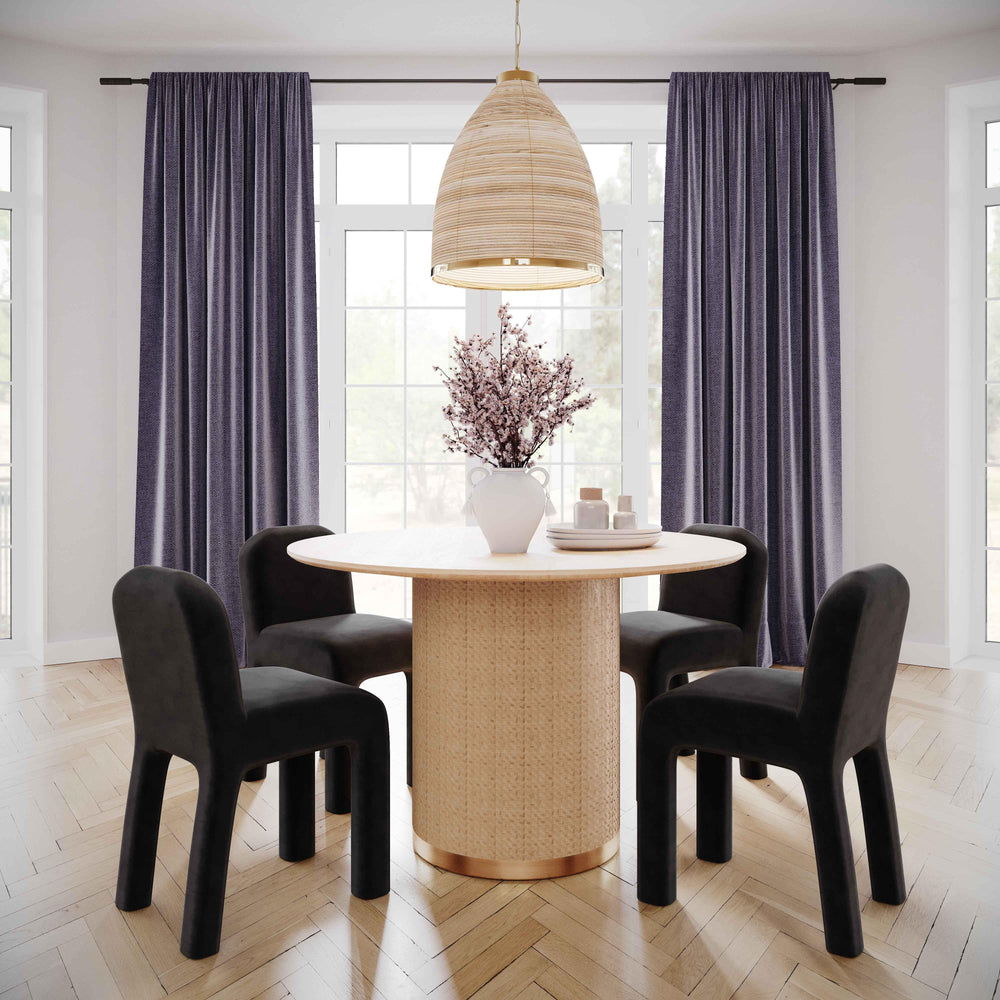 Akiba 47" Natural Ash &amp; Rattan Round Dining Table