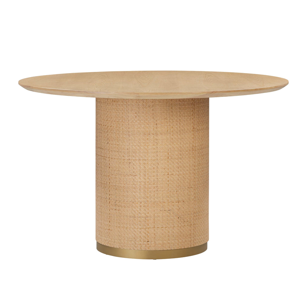 Akiba 47" Natural Ash &amp; Rattan Round Dining Table