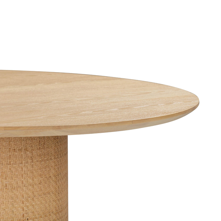 Akiba 47" Natural Ash &amp;amp; Rattan Round Dining Table
